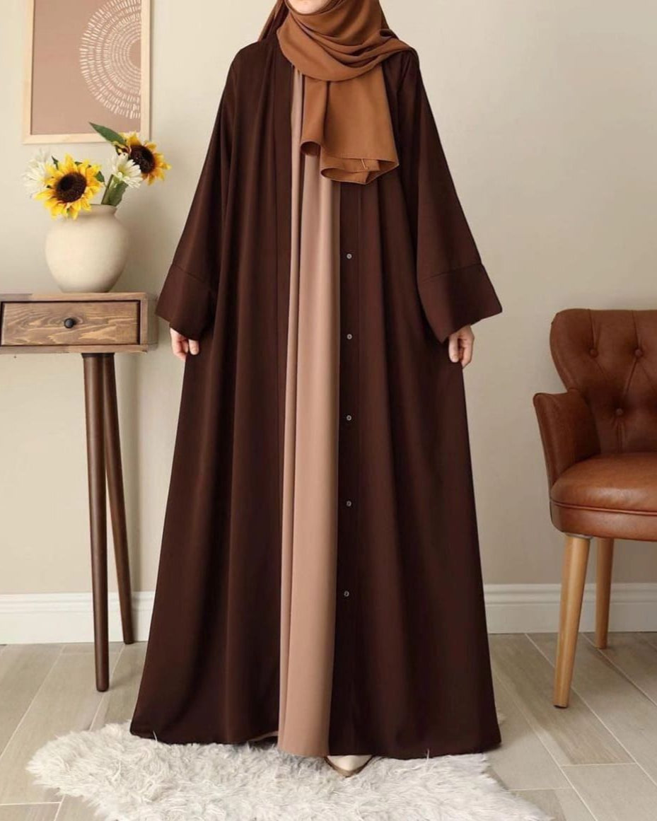 Chocolaty Abaya with Inner Attached