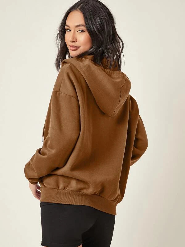 Brown Zipper Hoodie