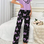 Heart and Butterfly Printed Night Suit