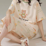 Hello My Bear Printed Night Suit