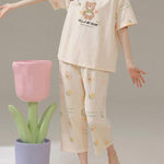 Hello My Bear Printed Night Suit