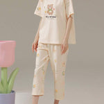 Hello My Bear Printed Night Suit