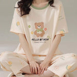 Hello My Bear Printed Night Suit
