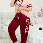Two Heart Printed Night Suit