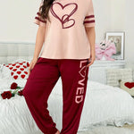 Two Heart Printed Night Suit