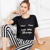 Black Let Me Sleep Printed Night Suit