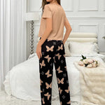 Heart and Butterfly Printed Night Suit