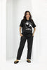 Black Never Give Up Night Suit