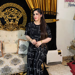 Black Capri Printed Night Suit