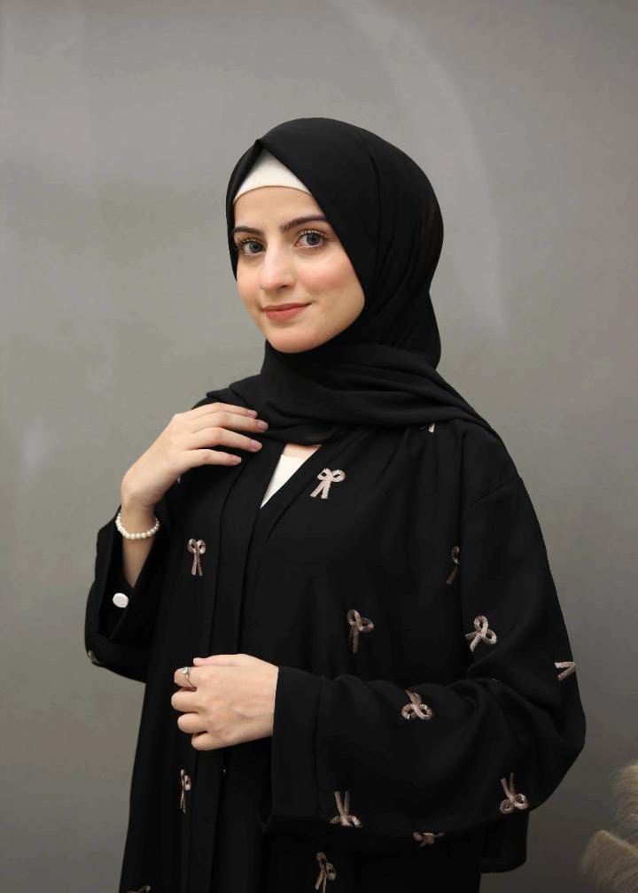 Bow Embroidery Abaya I Timeless Elegance by Bella Aura