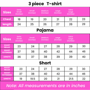 Noise Cotton 3 Piece Printed Night Suit Creamy Teddy